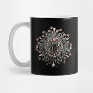 Vintage Spring Meadow Saffron Floral Wreath Mug